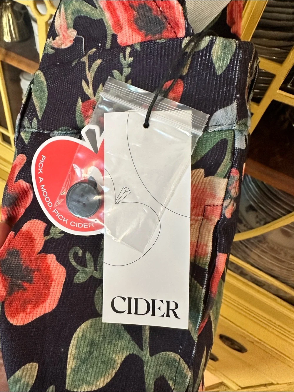 Cider Black Floral Wide-Leg Jumpsuit Pants - Picture 4 of 6